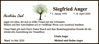 Traueranzeige von Siegfried Anger von SYK