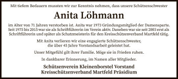 Traueranzeige von Anita Löhmann von SYK