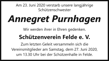 Traueranzeige von Annegret Purnhagen von SYK