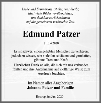 Traueranzeige von Edmund Patzer von SYK