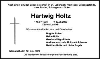 Traueranzeige von Hartwig Holtz von SYK