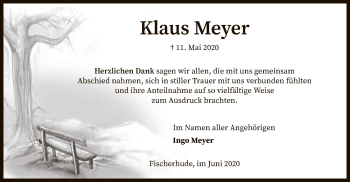 Traueranzeige von Klaus Meyer von SYK