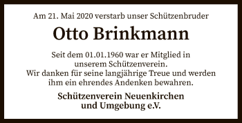 Traueranzeige von Otto Brinkmann von SYK