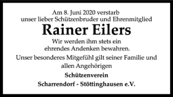 Traueranzeige von Rainer Eilers von SYK