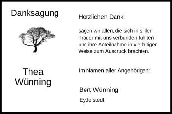 Traueranzeige von Thea Wünning von SYK