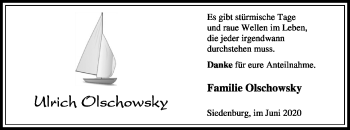 Traueranzeige von Ulrich Olschowsky von SYK