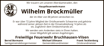 Traueranzeige von Wilhelm Brockmüller von SYK