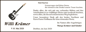 Traueranzeige von Willi Krämer von SYK