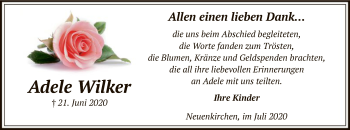 Traueranzeige von Adele Wilker von SYK