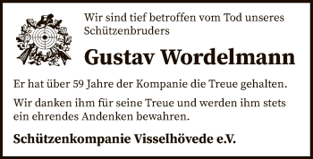 Traueranzeige von Gustav Wordelmann von SYK