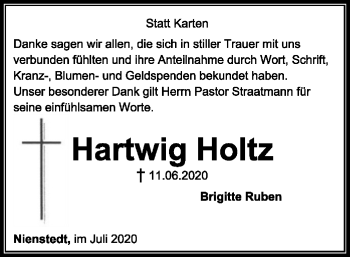 Traueranzeige von Hartwig Holtz von SYK