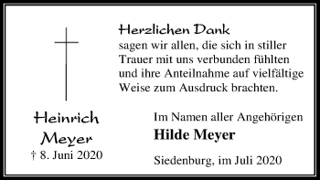 Traueranzeige von Heinrich Meyer von SYK