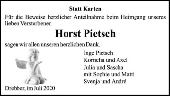 Traueranzeige von Horst Pietsch von SYK