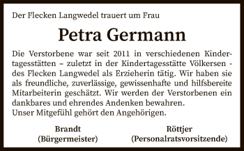 Traueranzeige von Petra Germann von SYK