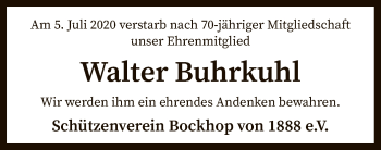 Traueranzeige von Walter Buhrkuhl von SYK