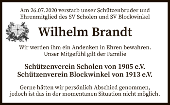 Traueranzeige von Wilhelm Brandt von SYK