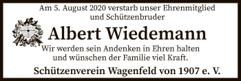 Traueranzeige von Albert Wiedemann von SYK