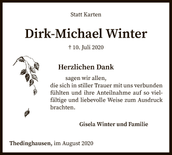 Traueranzeige von Dirk-Michael Winter von SYK