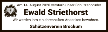 Traueranzeige von Ewald Striethorst von SYK