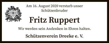 Traueranzeige von Fritz Ruppert von SYK