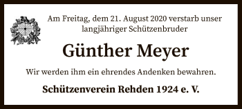 Traueranzeige von Günther Meyer von SYK