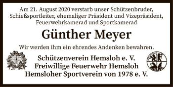 Traueranzeige von Günther Meyer von SYK