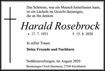 Traueranzeige von Harald Rosebrock von SYK