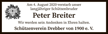 Traueranzeige von Peter Breiter von SYK