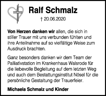 Traueranzeige von Ralf Schmalz von SYK