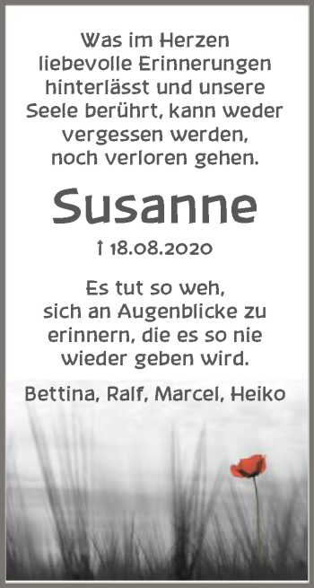 Traueranzeige von Susanne Schlemper von SYK