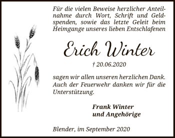 Traueranzeige von Erich Winter von SYK