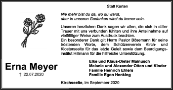 Traueranzeige von Erna Meyer von SYK