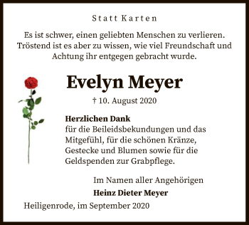 Traueranzeige von Evelyn Meyer von SYK