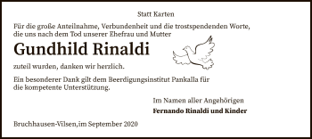 Traueranzeige von Gundhild Rinaldi von SYK