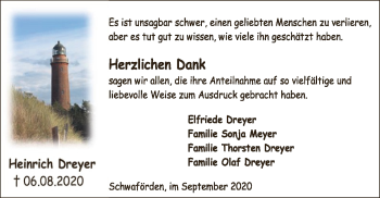 Traueranzeige von Heinrich Dreyer von SYK