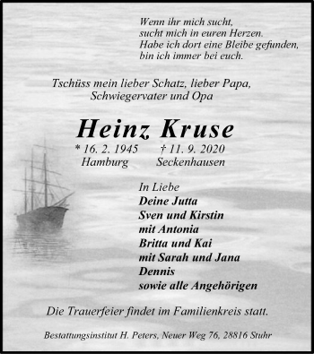 Traueranzeige von Heinz Krase von SYK