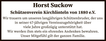 Traueranzeige von Horst Suckow von SYK