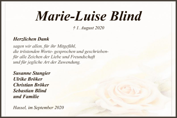 Traueranzeige von Marie-Luise Blind von SYK