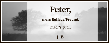 Traueranzeige von Peter Peters von SYK