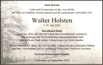 Traueranzeige von Walter Holsten von SYK