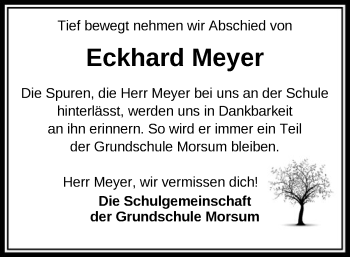 Traueranzeige von Eckhard Meyer von SYK