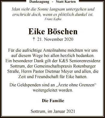 Traueranzeige von Eike Böschen von SYK