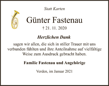 Traueranzeige von Günter Fastenau von SYK