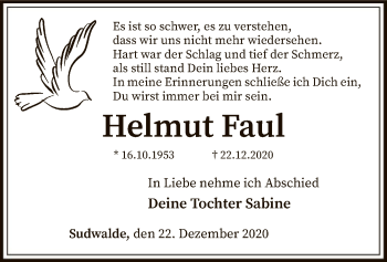 Traueranzeige von Helmut Faul von SYK