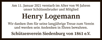 Traueranzeige von Henry Logemann von SYK