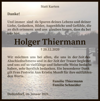 Traueranzeige von Holger Thiermann von SYK