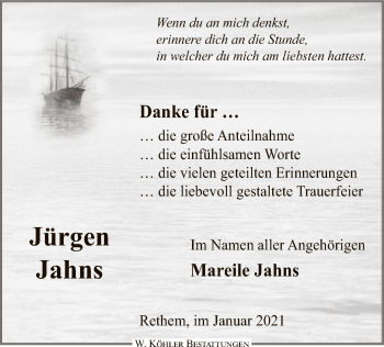 Traueranzeige von Jürgen Jahns von SYK