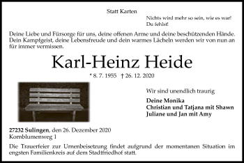 Traueranzeige von Karl-Heinz Heide von SYK