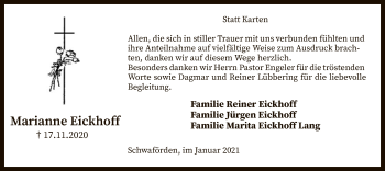 Traueranzeige von Marianne Eickhoff von SYK