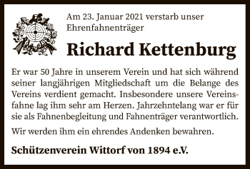 Traueranzeige von Richard Kettenburg von SYK